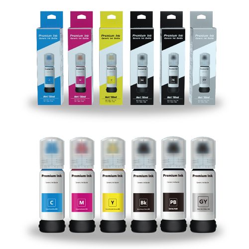 For Epson Ink Bottle T554 T555 Dye Ink 6 Colors 114 115 ECOTANK Refill Ink For Epson L8160 L8180 Printers